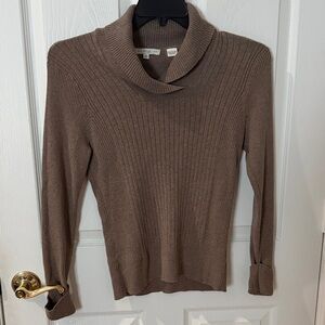 Cozy Brown Ribbed Sweater taupe PRIA size medium